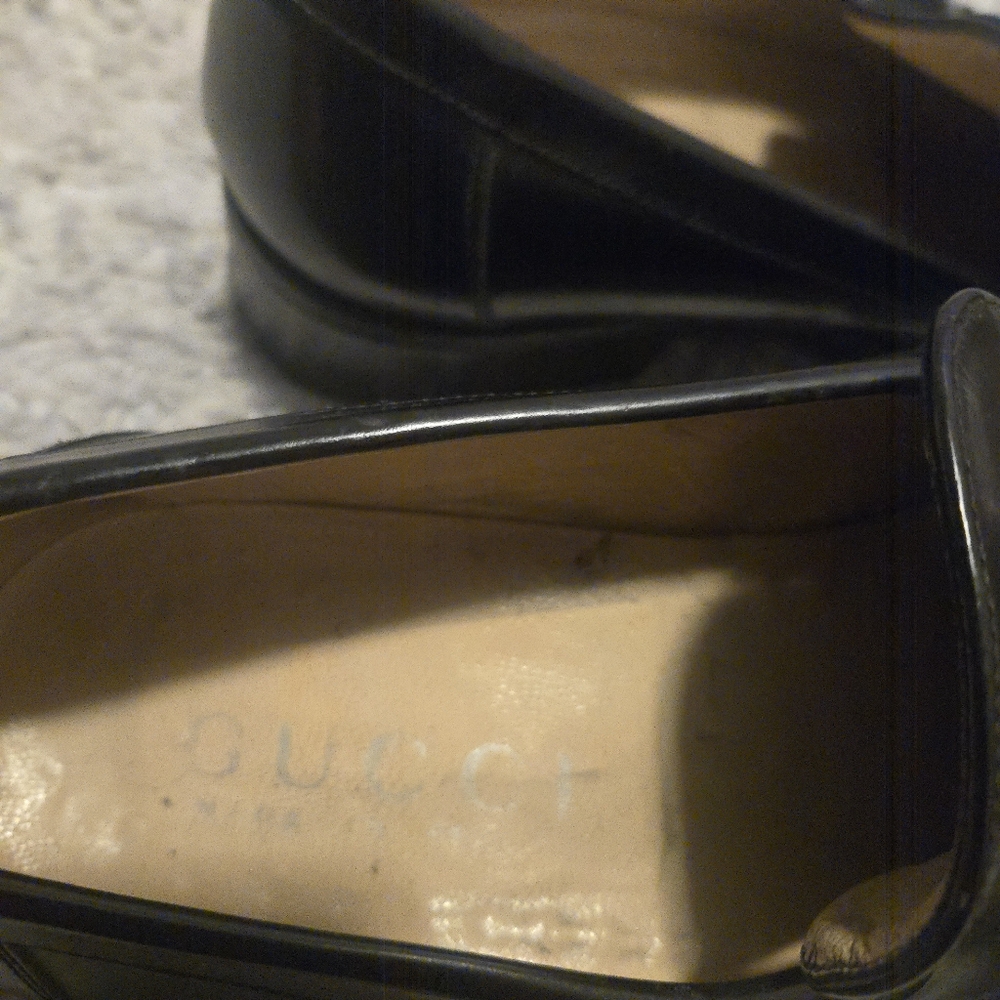 Gucci Black Leather Horsebit Loafers 110-1409 Men's Size 10 D Silver Hardware - Picture 2 of 9